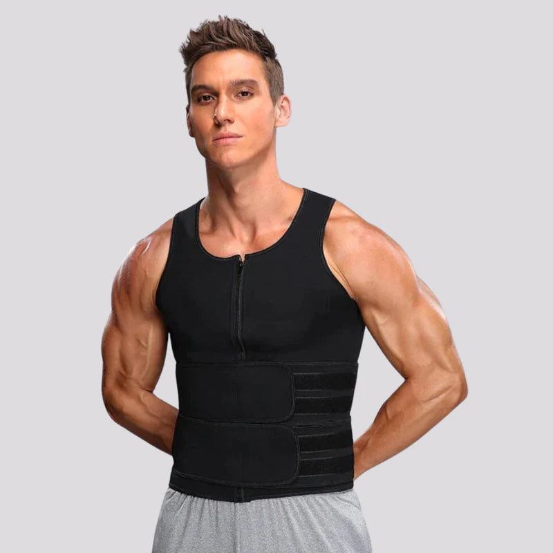 Neoprene Mens Shapers Sweat Vest For Men Waist Trainer Vest Adjustable Workout  Body Shaper With Double Zipper For Sauna Suit